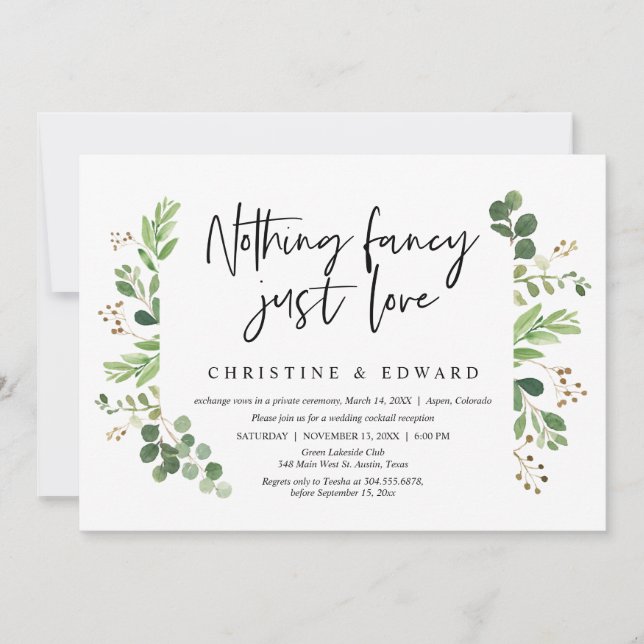 Invitation Rien de fantaisiste, juste de l'amour, Mariage Int (Devant)