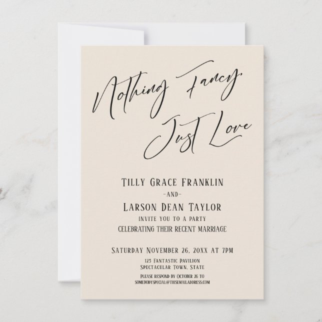 Invitation Rien de fantaisiste, juste de l'amour pour la typo (Devant)