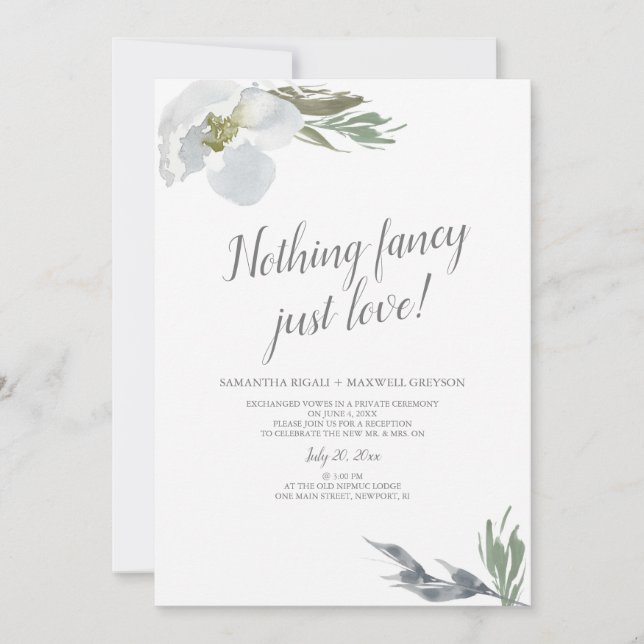 Invitation Rien de fantaisiste, juste des florales aquarelles (Devant)
