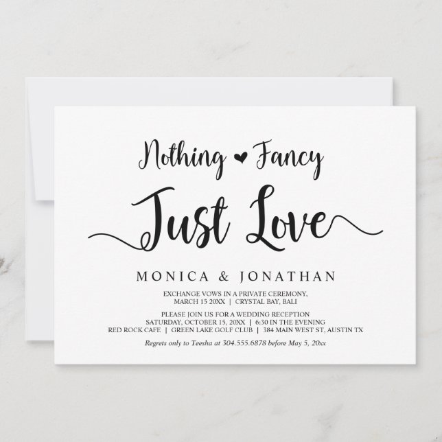 Invitation Rien de fantaisiste, juste l'amour, évasion modern (Devant)