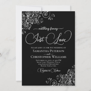 Invitation Rien de Fantaisiste Juste l'Amour Mariage Noir & A