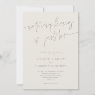 Invitation Rien de Fantaisiste Juste un Mariage Beige Gris