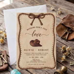 Invitation Rien de fantaisiste juste un mariage Western Cowbo