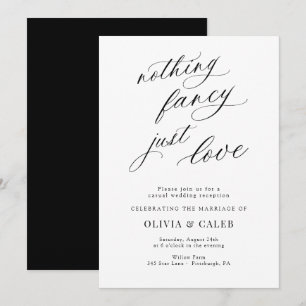 Invitation Rien de Fantaisiste Juste une Réception de Mariage