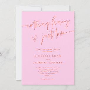 Invitation Rien de Fantastique Juste Amour Orange Rose Mariag