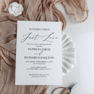 Invitation Rien de Fantastique Juste l'Amour Mariage Intime