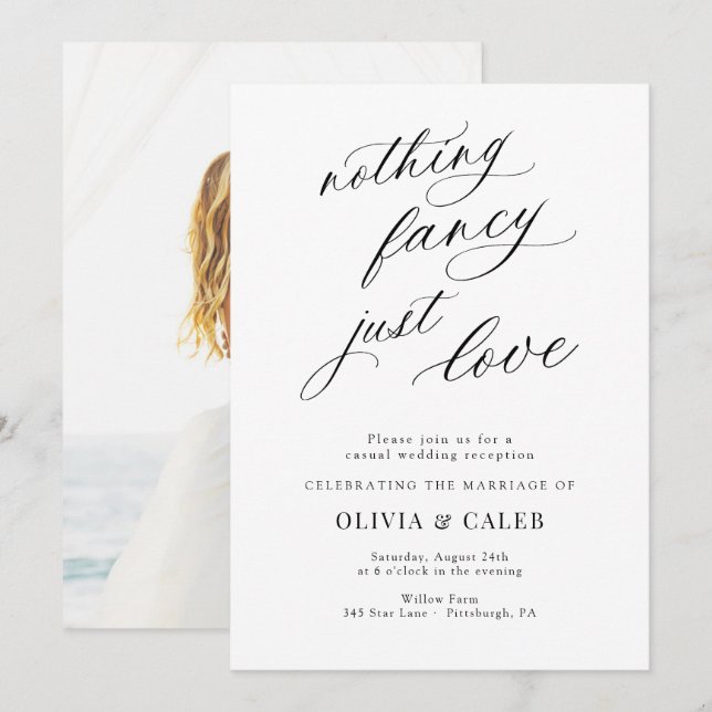 Invitation Rien de Fantastique Juste un Mariage Amoureux (Devant / Derrière)