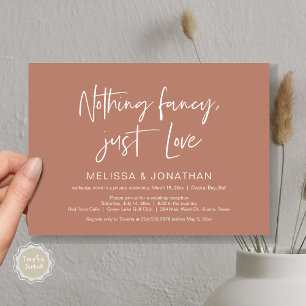 Invitation Rien De Fncy, Amour, Parti Mariage Elopement