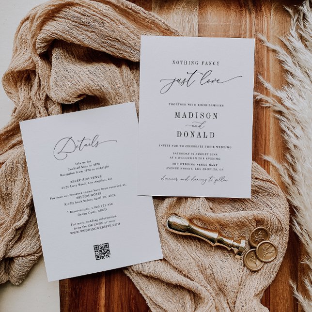 Invitation rien de plus qu'un mariage noir et blanc (Créateur téléchargé)