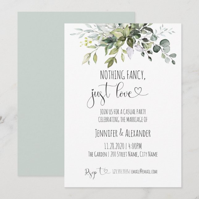 Invitation Rien de sophistiqué, juste un mariage d'amour (Devant / Derrière)
