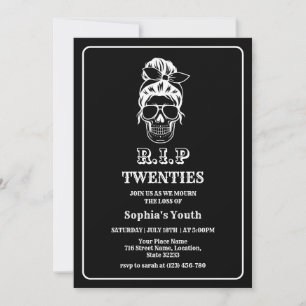 Invitation RIP 20 ans Mort à ma jeunesse 30e Anniversaire noi