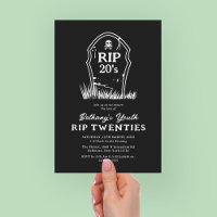 RIP 20s Black White 30th Birthday Party