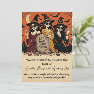 Invitation RIP À mort à nos trente ans Groupe Rétro Halloween