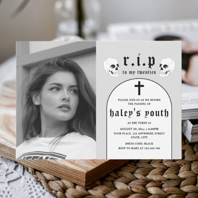 Invitation RIP Années 20 Funérailles Funny 30e Anniversaire P (Créateur téléchargé)