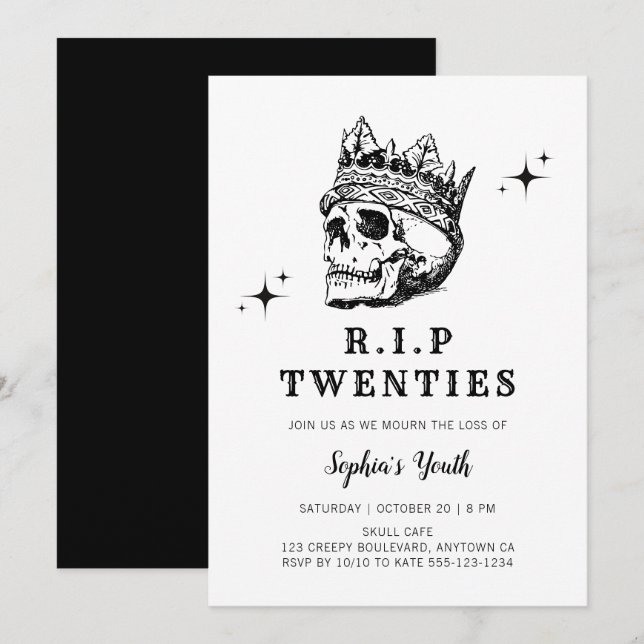 Invitation RIP Années Gothique Halloween 30e Anniversaire (Devant / Derrière)