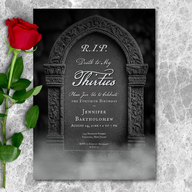 Invitation RIP Mort à mes 30 ans Grave Anniversaire Invitatio (Créateur téléchargé)