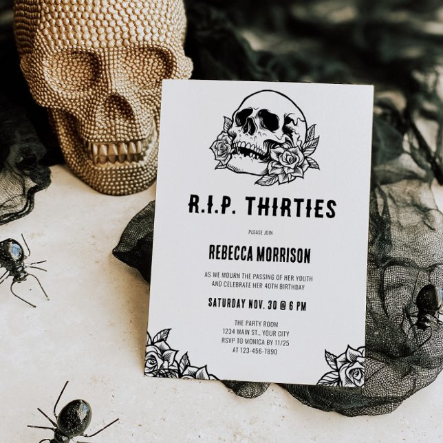 Invitation RIP Trente 40e anniversaire (RIP Thirties 40th Birthday Invite)
