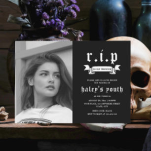 Invitation RIP Twenties 20s Drôle de funérailles 30e annivers