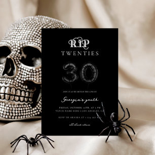 Invitation RIP Twenties Black Balloons 30th Birthday Party