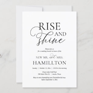 Invitation Rise and Shine, Post mariage Brunch Célébration en
