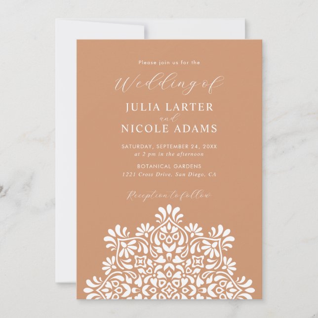 Invitation Rising Boho Indian Fusion Floral Mandala Wedding (Devant)