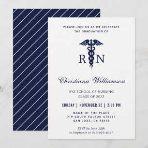 Invitation RN Infirmière inscrite Caduceus Graduation minimal