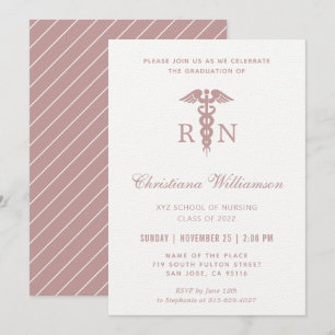 Invitation RN Infirmière inscrite Caduceus Graduation minimal