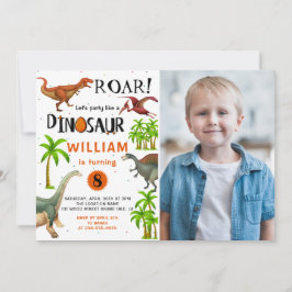 Invitation Roar Boys Dinosaur Anniversaire Jungle Party Photo