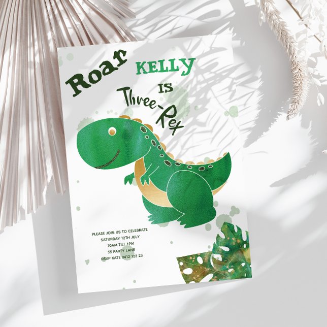 Invitation Roar, Trois Rex Cute Dinosaur (Créateur téléchargé)