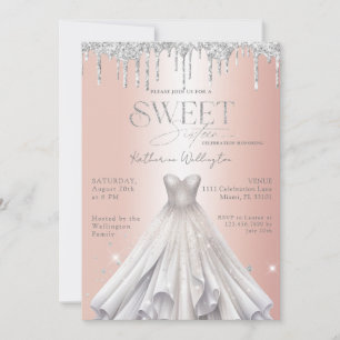 Invitation Robe à paillettes argentées Rose Gold Sweet 16
