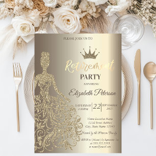 Invitation Robe à paillettes, fête de retraite au champagne e