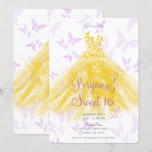 Invitation Robe Beurre Lilac Jaune Robe Douce 16 Partie