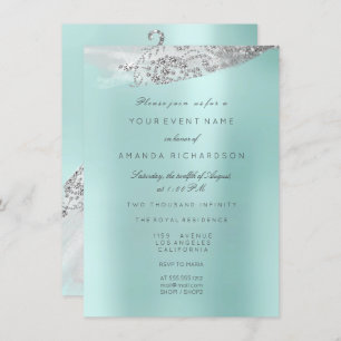 Invitation Robe blanche Douce 16e robe nuptiale Aqua Bleu