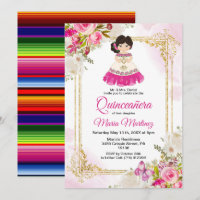 Robe blanche et rose Mexicaine fille Quinceanera 1