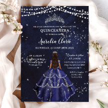 Robe bleue de la Marine étoilée Silver Quinceañera