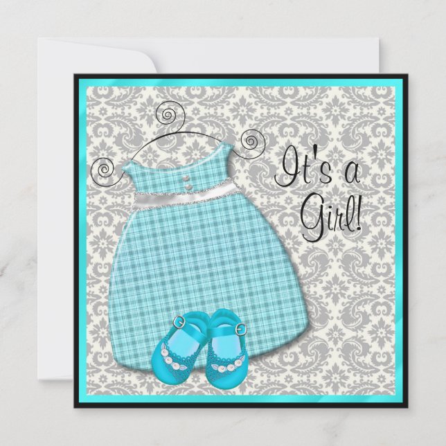 Invitation Robe Bleue turquoise Chaussures Turquoise Damas bé (Devant)