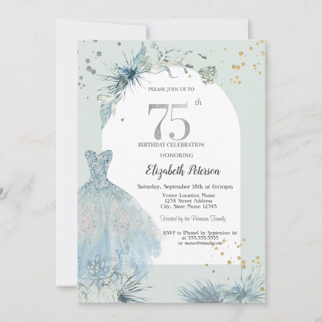 Invitation Robe chic Hiver 75e anniversaire (Devant)