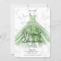 Robe de danse papillon vert pour fête de Quinceañe