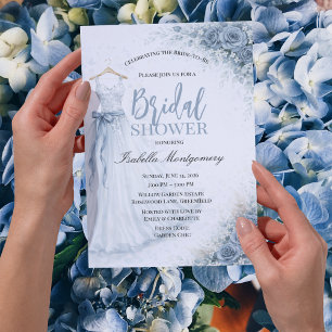 Invitation Robe de demoiselle d'honneur bleu grisâtre Fête de
