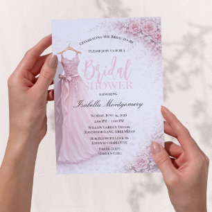 Invitation Robe de demoiselle d'honneur Lavage de mariée rose