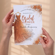 Robe de demoiselle d'honneur orange brûlé Fête de 