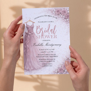 Invitation Robe de demoiselle d'honneur rose poussiéreuse Fêt