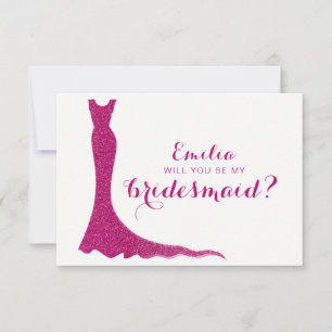Invitation robe de demoiselle d'honneur scintillante