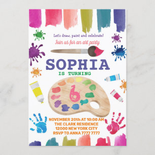 Invitation Robe De Fête D'Art Pour Une Peinture De Mess Anniv