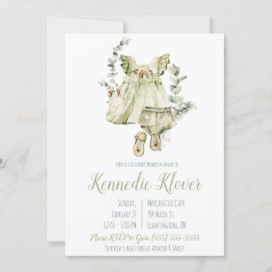 Invitation Robe de fille, Layette, Baby shower