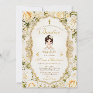 Invitation Robe de fille mexicaine espagnole Fiesta or Bautiz