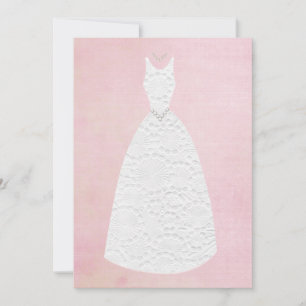 Invitation Robe de mariage blanche rose vintage de douche