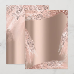 Invitation Robe de mariée 16 ans Rose Gold Pailletée