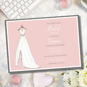 Invitation Robe de mariée à l'aquarelle sur cintre Baby Showe
