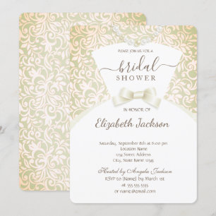 Invitation Robe de mariée chic et élégante Mariage damassé En